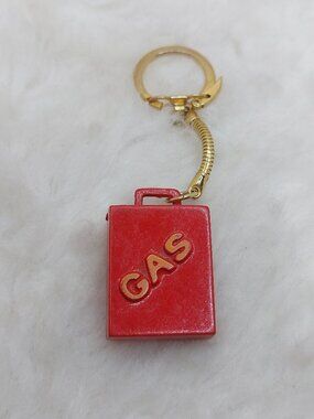 Vintage Red GAS Container with USA Key Chain